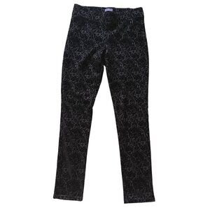 NYDJ Womens Velvet Burnout Pants Fairy Grunge Dark Romance Holiday Size 4 Black